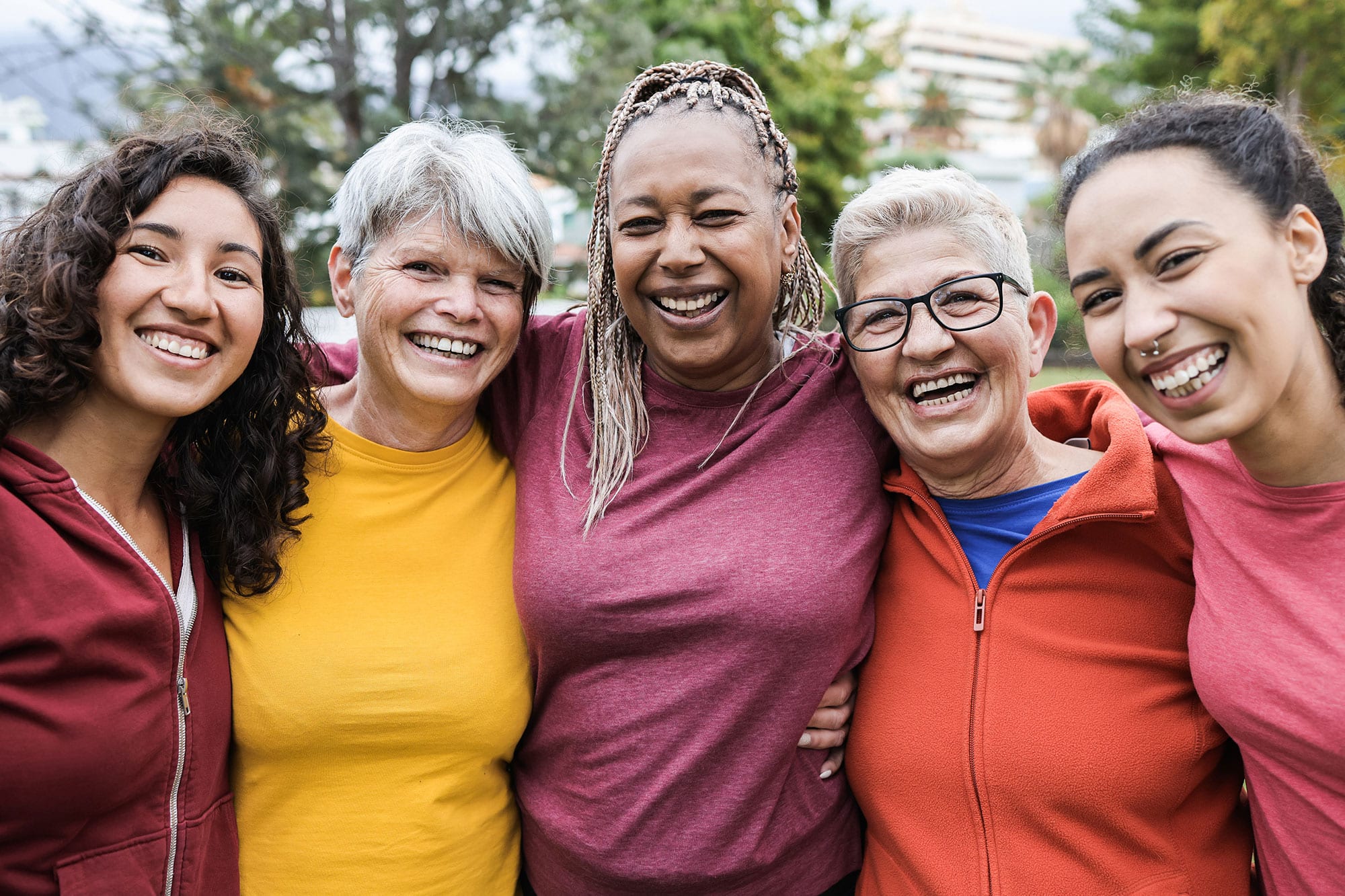 happy multi generational women having fun together